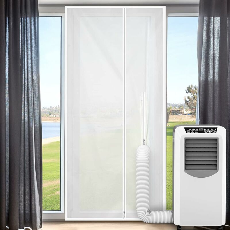 Joint de Porte pour Climatiseurs Mobiles, 90 210 cm Kit Calfeutrage Climatiseur Porte Fenetre, Facile à Installer Ne Nécessite Aucun Perçage pour