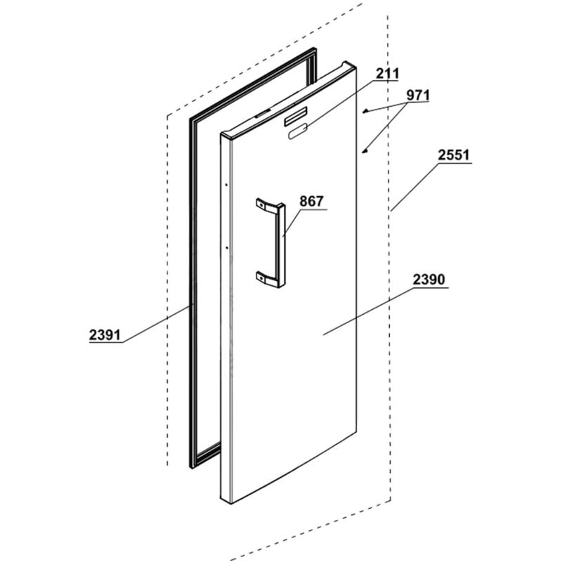 Beko - Joint de porte réfrigérateur (repère 2391)