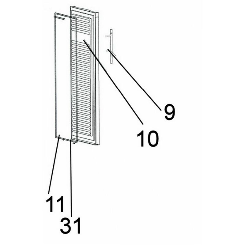 Joint de porte repère 11 (53030033) Réfrigérateur, congélateur continental edison, curtiss, domeos FAR generiss, proline, saba, tecnolec