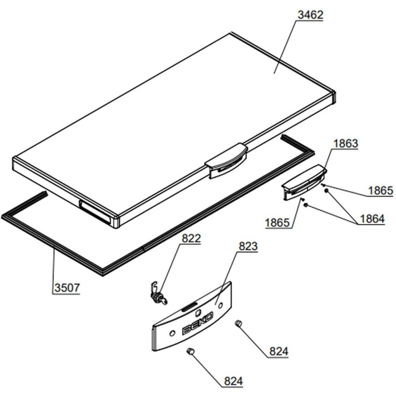 Beko - Joint de porte repère 3507