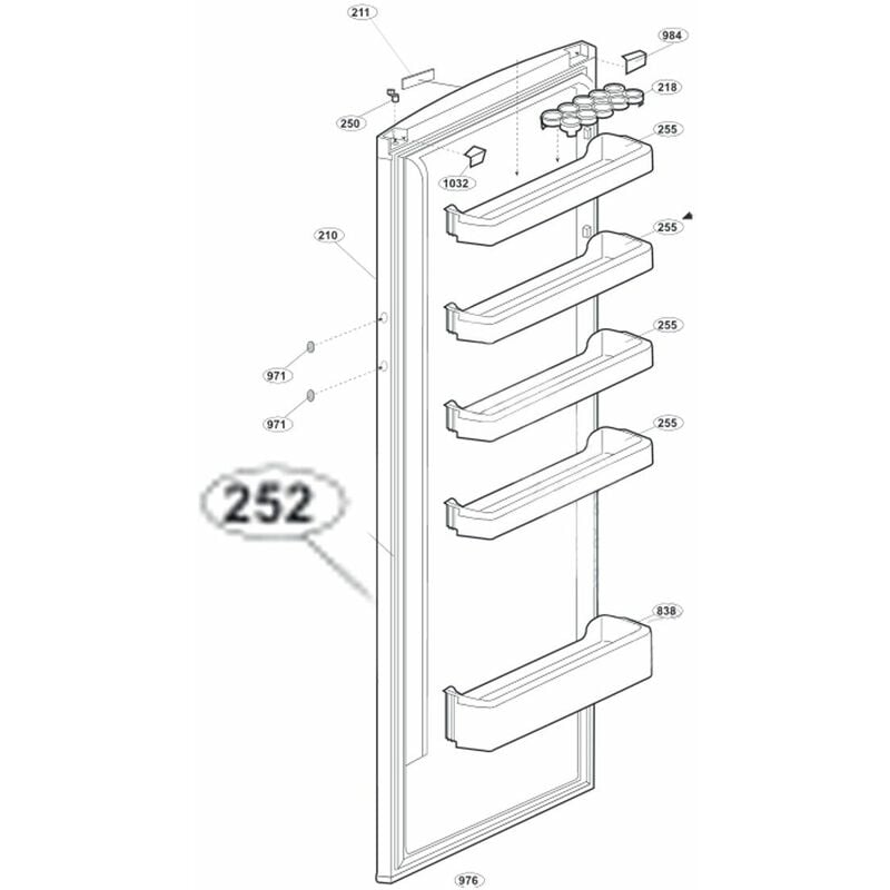 Joint de porte (repère 252) (4902423900) Réfrigérateur, congélateur Beko oceanic