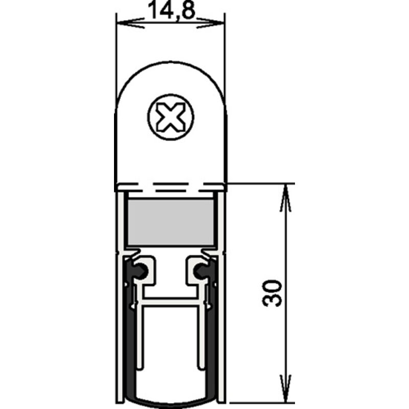 Joint de porte Schall-Ex duo L-15 ws 1-382 2-s.L.708mm Alu.argentf.HLT - 1-382-0710 - Athmer