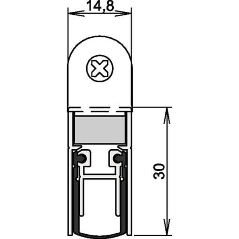 Joint de porte Schall-Ex duo L-15 ws 1-382 2-s.L.958mm Alu.argentf.HLT - 1-382-0960 - Athmer