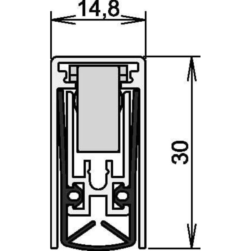 Joint de porte Schall-Ex L-15/30 ws 1-880 1-s.L.833mm alu.argentf.HLT - 1-880-0835 - Athmer