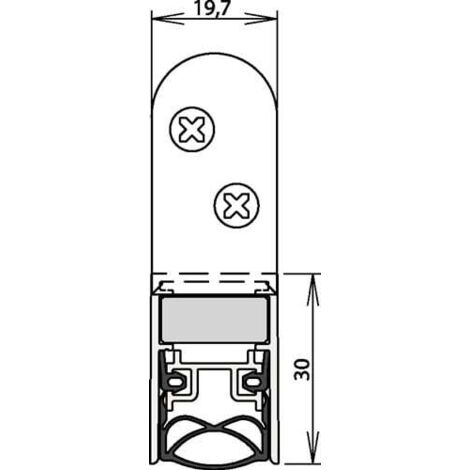 Joint de porte Sound-Ex® Ultra WS 1-290 2-s.L.1083mm Aluminium argent brillant HLT
