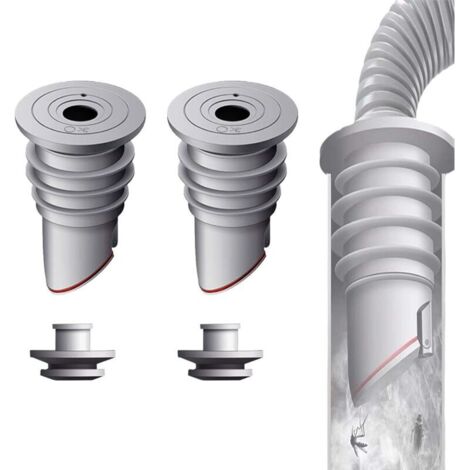Joint de Tuyau de Machine à Laver WISIRENT, 2 Pièces 35-40mm Gris Bouchon Anti Odeur Machine à Laver Bouchon D'Étanchéité de Tuyau D'Évacuation, Joint de Tuyau de Vidange Déodorant pour Domestique