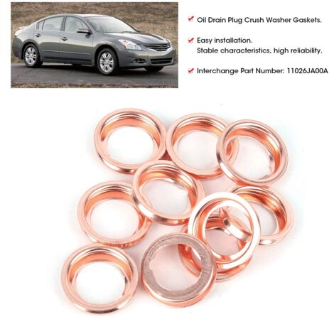 Joint de vidange d'huile [11026JA00A] 10 pièces pour Nissan 2010-2011