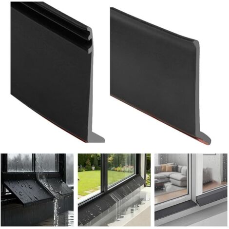 Joint d'étanchéité anti-pluie pour fenêtre -200cm, joint anti-eau et plaque de guidage d'eau, facile à installer, convient aux fenêtres coulissantes.