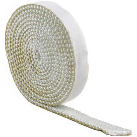 Joint d'étanchéité autoadhésif cheminée,Joint pour Poêle à Granulés,Poele a Granule,Joint Fibre de Verre 2m de Long résistant Chaleur de 550°C,Largeur 15mm et épaisseur 3mm