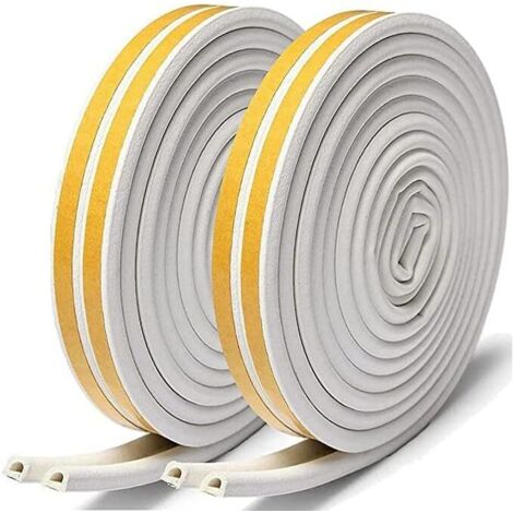 Boudin De Porte Autocollant Pour Fenêtres Et Portes Coulissantes, 5 M L X 9 Mm L X 9 Mm P Blanc 90360357