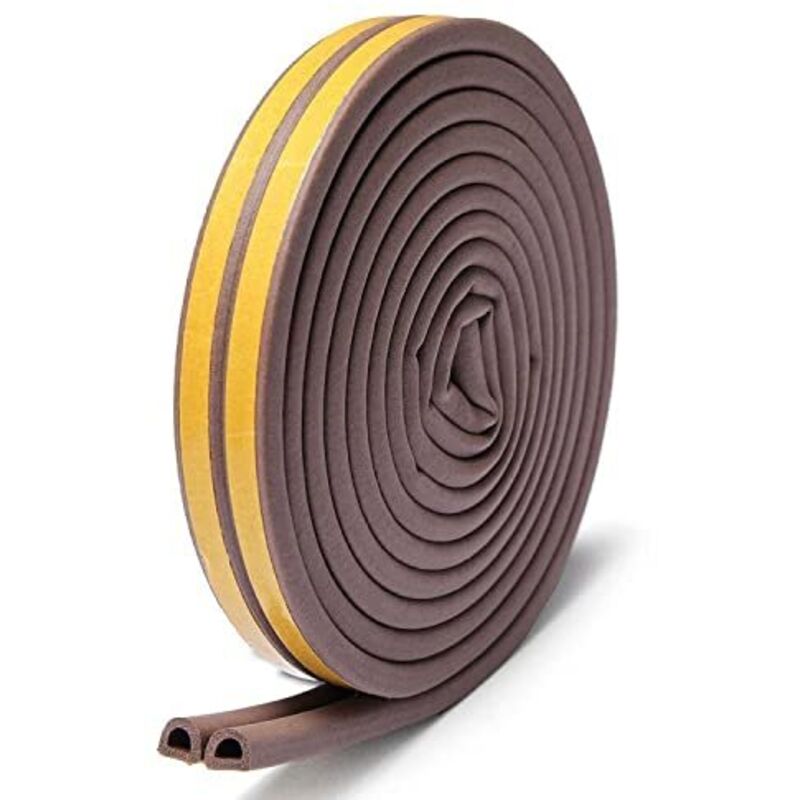 Joint D'étanchéité Autocollant pour Porte et Fenêtre Contre les Courants d'air Froid/Anti-Collision/Insonorisant/Imperméable à la Poussière (9mm x