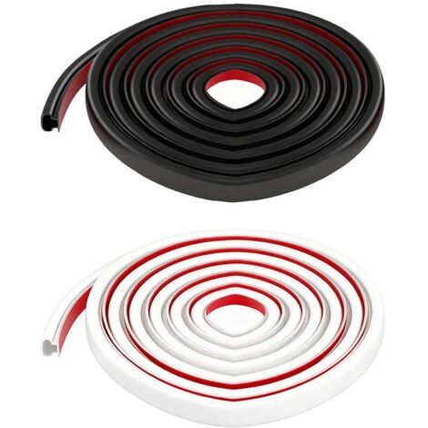 Joint d'étanchéité autocollant pour portes et fenêtres, 6 m, 2 couleurs, coupe-vent, insonorisant, anti-poussière, noir