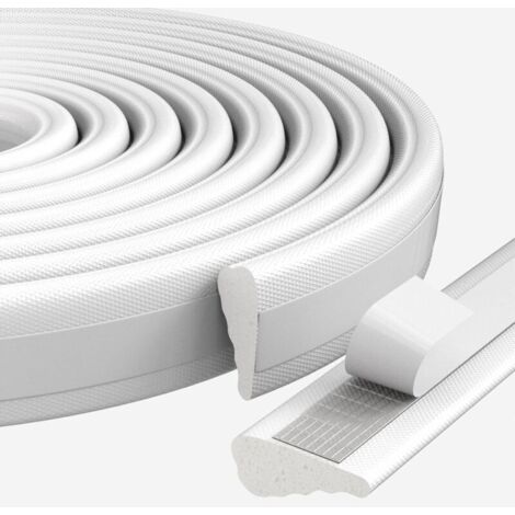 Joint d'étanchéité de 3 m pour portes et fenêtres, isolation phonique et coupe-froid pour l'hiver, joint en mousse auto-adhésif pour cadre  (blanc)