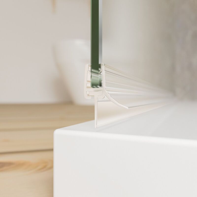 Schulte - Joint d'étanchéité de douche bas Universel 100 cm recoupable, pour porte pivotante 6 mm, E100058-6-99 + E100067-145-10