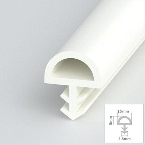 Joint d'étanchéité en caoutchouc pour cadre de porte ou fenêtre en forme de D, joint en silicone à rainure, large 0,39 po, blanc, 5 m/16 pi