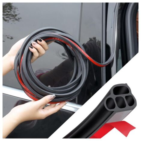 Joint d'étanchéité en caoutchouc pour portière de voiture, double couche en forme de L, joint universel pour portière, coffre et capot (5 mètres)