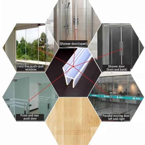 Joint d'étanchéité en caoutchouc transparent en forme de H, 5 m, pour paroi de douche de salle de bain