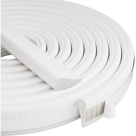 Joint d'étanchéité en mousse biseauté de 3 m pour porte d'entrée extérieure, antibruit, anti-lumière, blanc