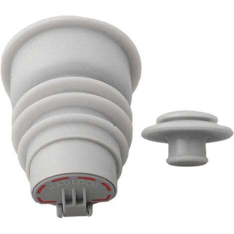 Joint d'étanchéité en silicone à 7 couches, anti-odeur et anti-débordement avec rebond automatique à 90° pour évier de cuisine, salle de bain, machine à laver, gris (45-50 mm)