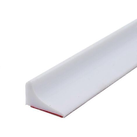 Joint d'étanchéité en silicone blanc pour douche, seuil de douche de 2 m, barrière anti-éclaboussures, pour salle de bain ou salle d'eau.