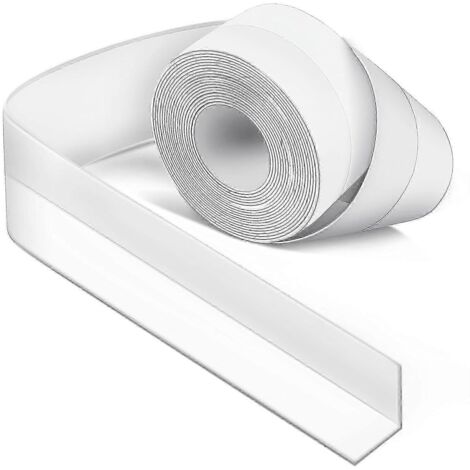 Joint d'étanchéité en silicone blanc pour salle de bain, baignoire, ruban adhésif souple, résistant à la moisissure et à l'eau, idéal pour la cuisine, les toilettes et les angles. Convient également p
