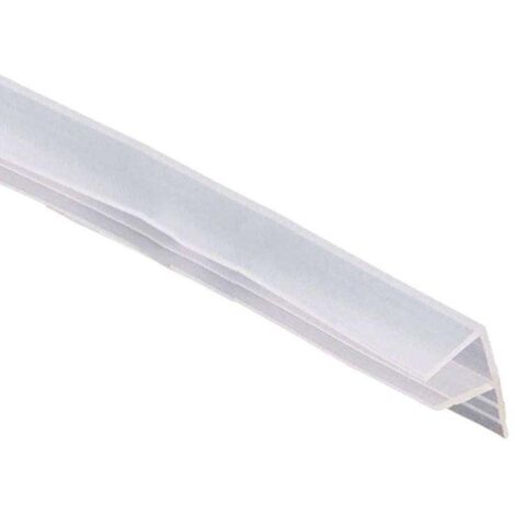 Joint d'étanchéité en silicone transparent en forme de F pour portes et fenêtres en verre, 0,6 cm x 100 cm