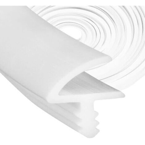 Joint d'étanchéité pour cadre de porte , 10 m, pour isolation phonique, rainure de 3 mm et feuillure de 11 mm, pour isolation phonique, résistance aux chocs et à l'humidité, blanc, 10 m