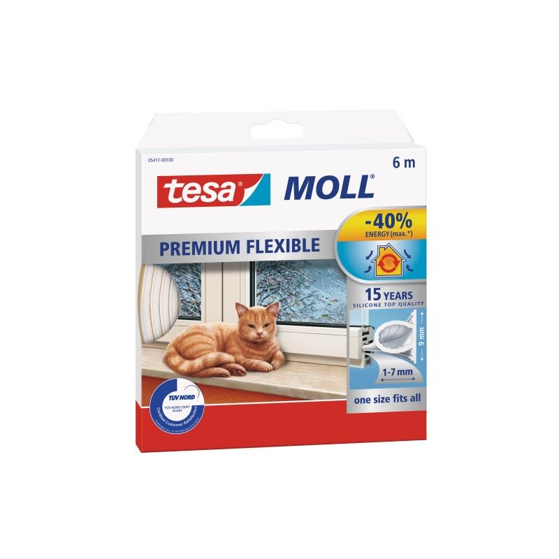 Ruban de calfeutrage profil omega blanc 6 m - Tesa