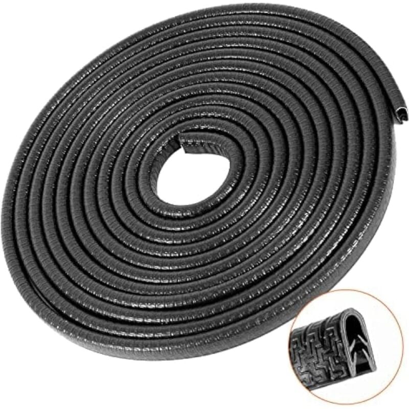 Joint en caoutchouc de porte - 5M - Protecteur de porte - Noir - Flexible - Protège bord de porte - Protection coin enfant - Profil u