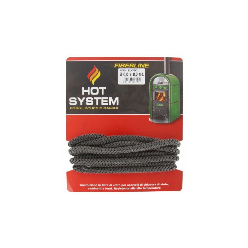 Joint en fibre de verre de 8 mm x 2,5 m pour poêles.