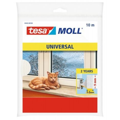 Tesa – Joint en mousse calfeutrage porte et fenêtres 10m – Mousse auto-adhésive – Réduction bruit et courants d'air – Compatible bois et PVC