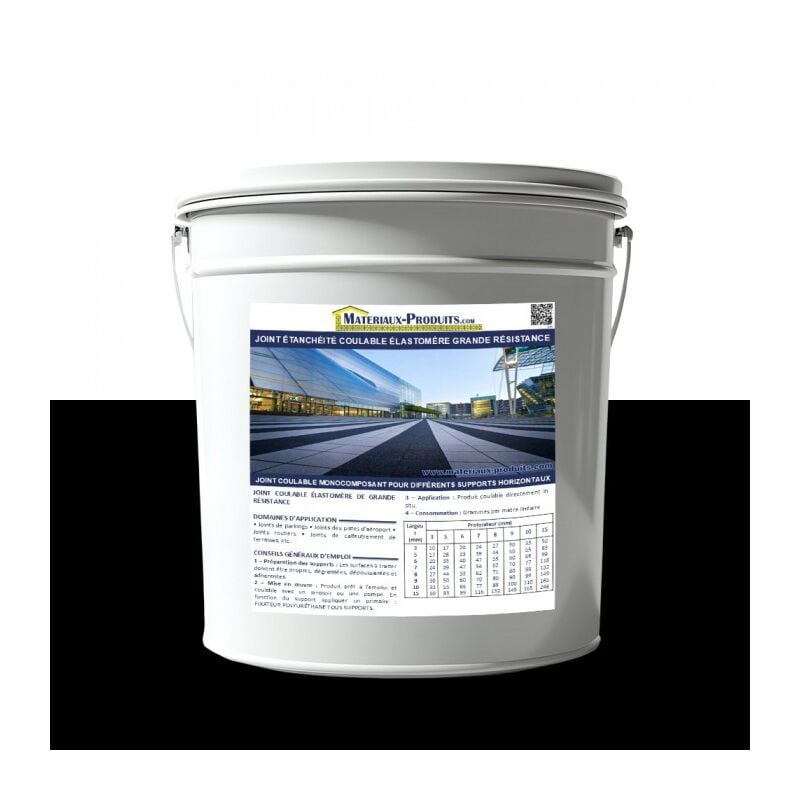 Matpro - Joint étanchéité coulable élastomère grande résistance - 5 Kg Noir