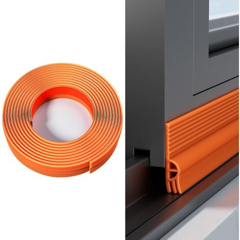 Joint Fenetre Isolation Thermique et Phonique Autocollante, Bande d'Etanchéité pour Fenetre Anti Froid, Bande de Joint Fenetres Coulissante pour Isoler du Bruit, Anti-intempéries (Orange, 2m)