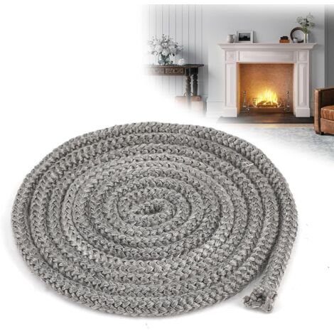 Joint Insert Cheminée Corde, 2m8mm Joint Poele a Bois en Fibre de Verre, Corde de Joint Cheminée Remplacement pour Poêle/Cheminée/Tube Poele/Porte de Four, Résistant à la Chaleur 550 Degrés Celsius
