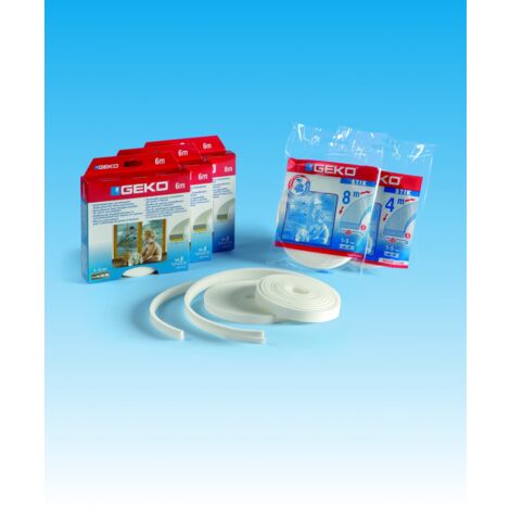 Joint isolant adhésif mousse polyuréthane blanc 15 mm x 6 m GEKO