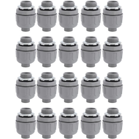 [Joint Liquid-Tight] Connector Nylon 6 3/4" NPT Kit 20PCS - Conduits PVC Électrique Flexible Résistant