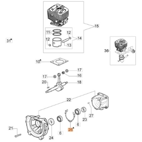 Joint moteur taille-haie BC280H ORIGINAL EMAK modèles 61280009BR