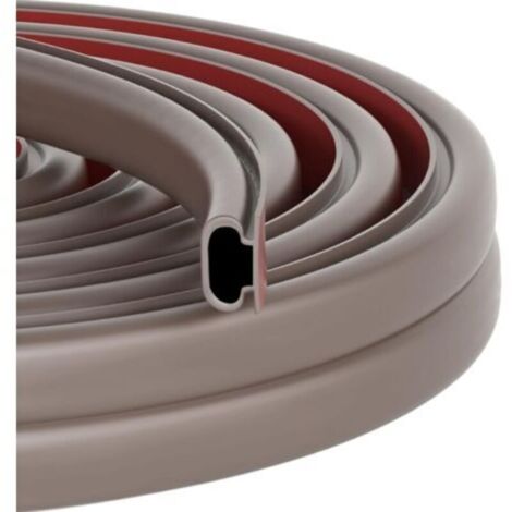 Joint Porte Fenetre Isolation et Phonique, Forme D Caoutchouc Joint de Porte, Autocollante Bande D'étanchéité Anti Froid Isolant Thermique, pour Joint porte entree, Fenetre (marron, 10M)