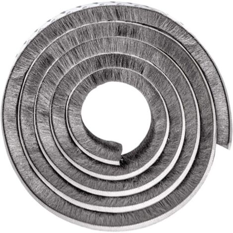 Joint Porte Joint Fenetre Isolation Joint Porte Garage Bande Etancheite Autocollante Bande de Brosse Bande de Joint Brosse Porte pour Isolation Phonique Anti Froid, Gris 10M