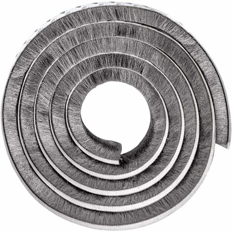 Joint Porte Joint Fenetre Isolation Joint Porte Garage Bande Etancheite Autocollante Bande de Brosse Bande de Joint Brosse Porte pour Isolation Phonique Anti Froid, Gris 10M LO-Ron