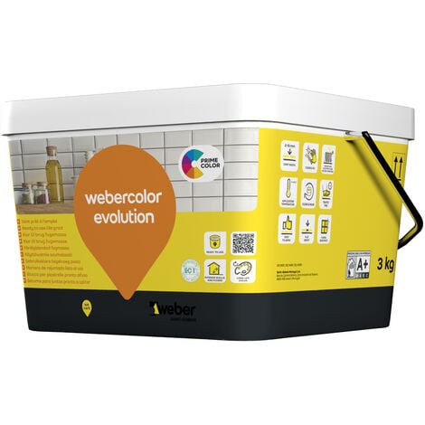 Joint pour carrelage, noir, prêt à l'emploi, 3kg, spécial cuisine et salles de bains,WEBERCOLOR EVOLUTION, WEBER