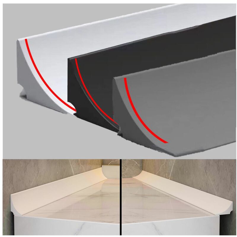 Joint Salle De Bain Paroi De Douche Joint Porte Douche BarrièRe Anti-Inondation Joint Bas Paroi De Douche Barriere De Douche Joint (Blanc 1.5 MèTres)