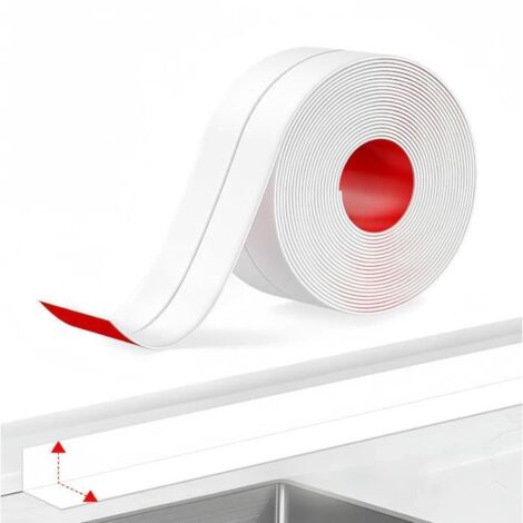 Joint Salle de Bain,5m2.2cm Plinthe Souple Autoadhésive, Bande Etancheite Autocollante,Salle de Bain,Cuisine,Anti-Moisissure