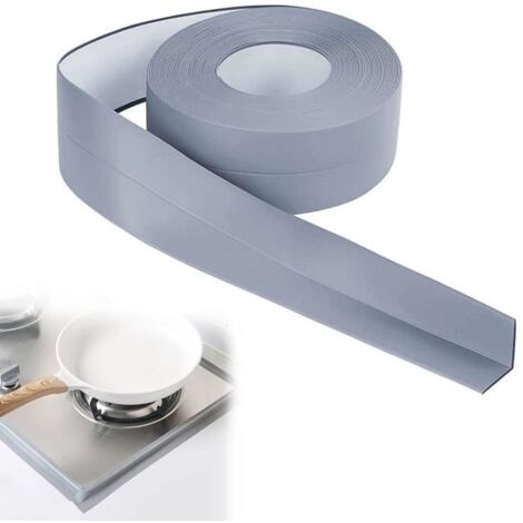 Joint Salle de Bain,Bande Etancheite Autocollante,Joint Silicone Blanc Salle de Bain,Joint Salle de Baignoire,Joint Salle de Bain