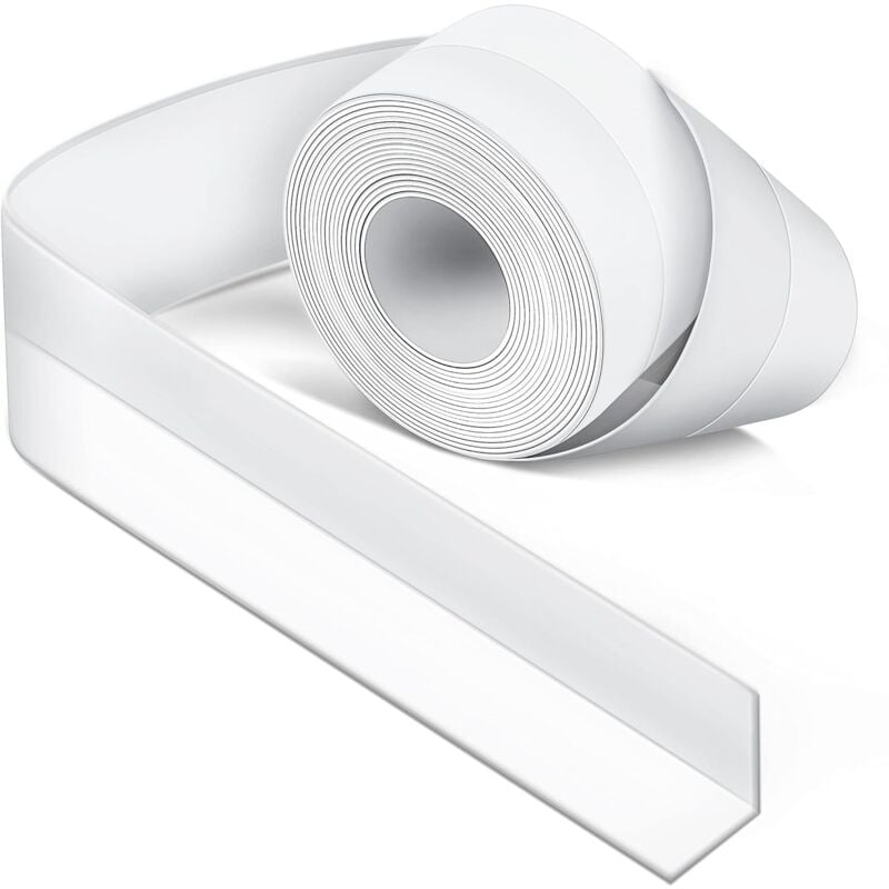 Memkey - Joint Silicone Blanc Salle de Bain, Joint Salle de Baignoire, Ruban D'étanchéité, Anti-Moisissure et Imperméable, Ruban Adhésif doux Adapté