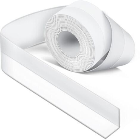 Joint Silicone Blanc Salle de Bain. Joint Salle de Baignoire. Ruban D'étanchéité. Anti-Moisissure et Imperméable. Ruban Adhésif doux Adapté à la Cuisine. les Toilettes. le Coin