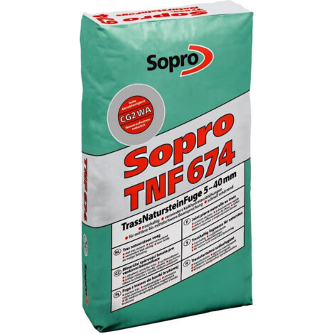 Joint souple spécial pierre naturelle 5 à 40 mm - Gris 15 - Gros grain - Sopro TNF 674 - 25 kg