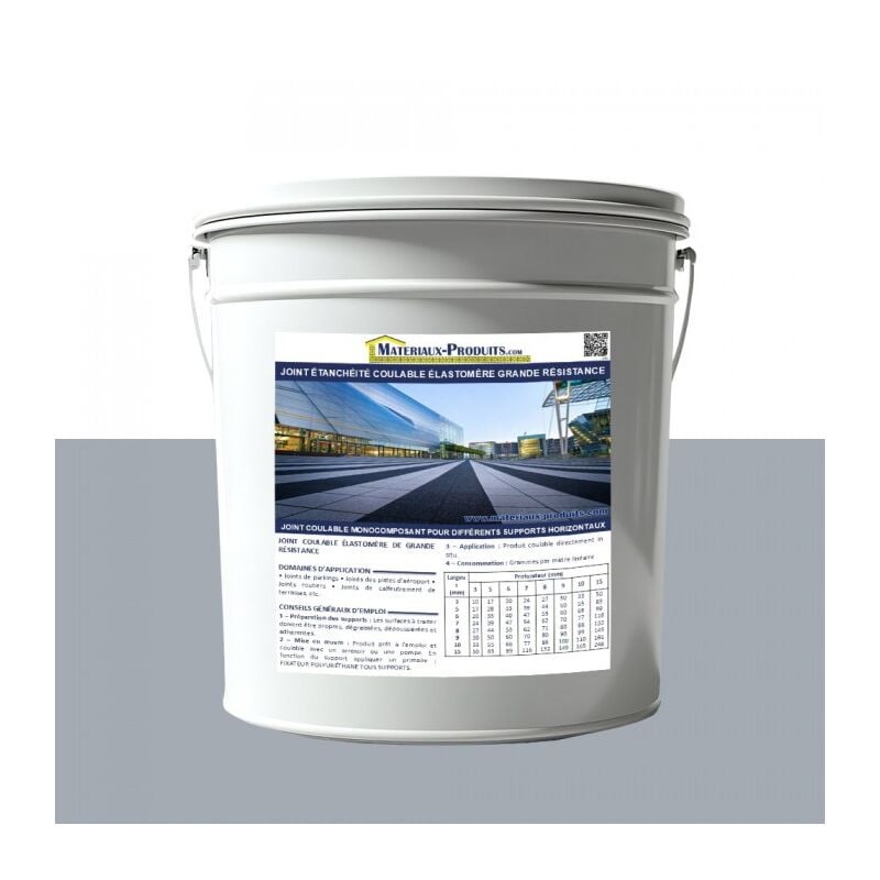 Matpro - Joint étanchéité coulable élastomère grande résistance - 15 Kg Gris béton
