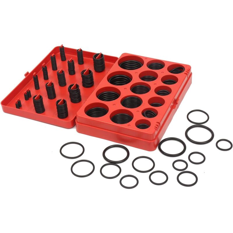 Joint Torique 382 Pièces Kit d'Assortiment de O-Ring en Nitrile en Caoutchouc Universel Impériale, Hydraulique Plomberie Joints Laveuse Automobile