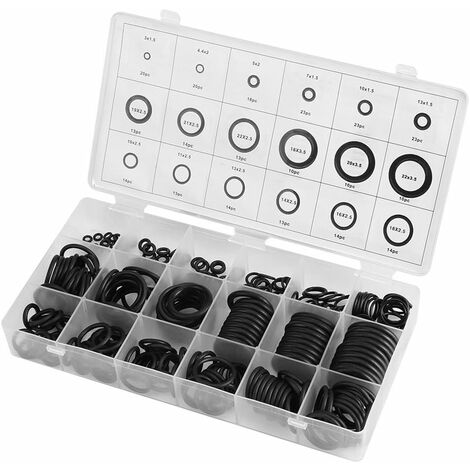 Joint Torique Assortiment en Caoutchouc Imperméable Joints De Rechange Hydraulique Joints Plomberie 18 Tailles Kit Fontainebleau 279 Pcs